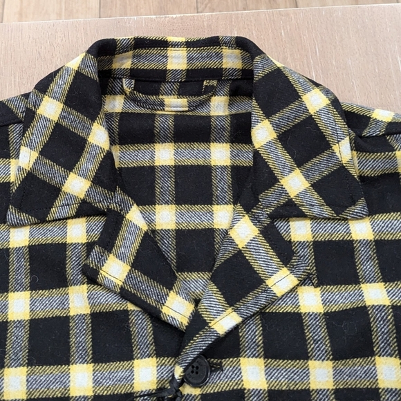 Mens VERSACE Tartan Plaid Flannel Shirt Jacket Black/Gold - Picture 2 of 8